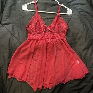 Elegant Red Lace Chemise